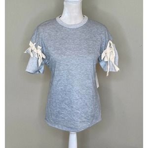 NWT EMBERLEY Tie Sleeve French Terry Top Small
